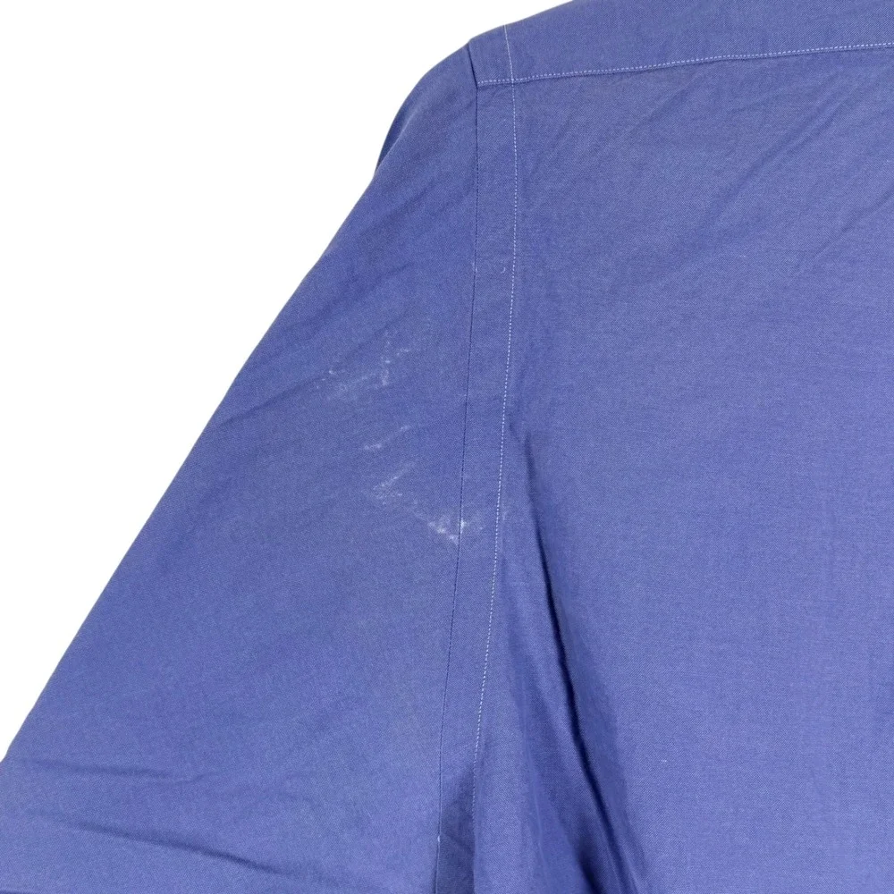 Ralph Lauren Button Down Shirt Mens 17.5 34/35 Blue Classic Fit Long‎ Sleeve